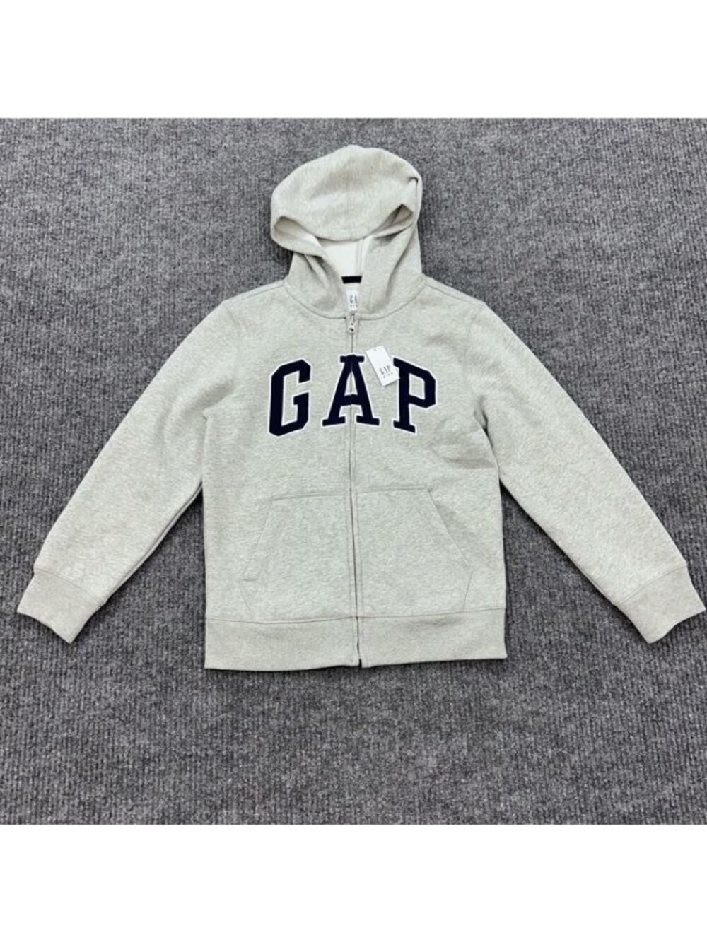 Gap Kids Grey Full Zip Logo Spellout Sweatshirt Hoodie Kids size Large (10) NEW